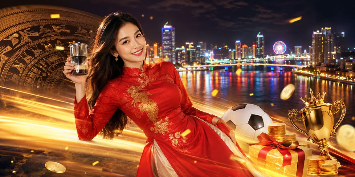 Người phụ nữ mặc áo dài trắng tại Đà Nẵng kiểm tra kết quả xổ số và cá cược trên điện thoại